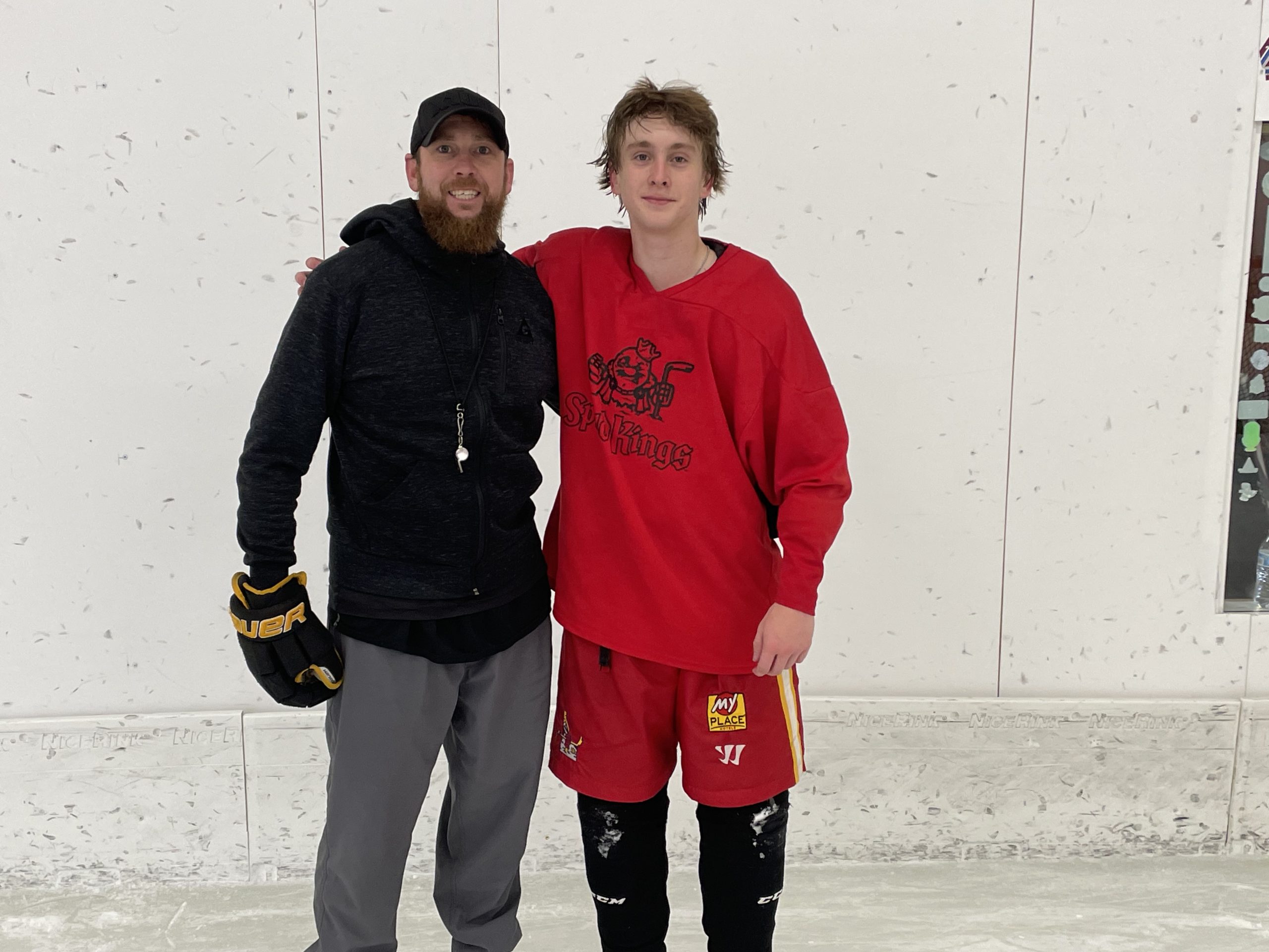 Aidan with coach Joey Carrell